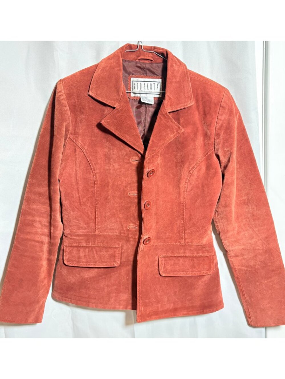 B.B. Dakota Genuine Suede Leather Blazer | Rust Orange | Size Small